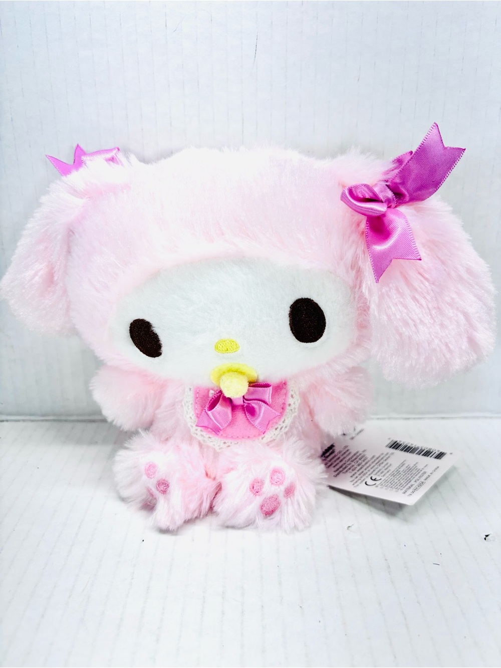 Sanrio Character My Melody Soft Fluffy Pink Ribbon Plush 7” NWT